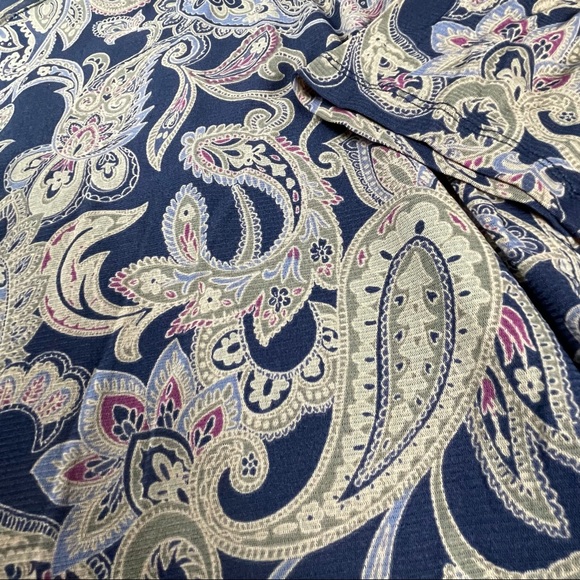 Croft & Barrow plus size 2x 3/4 sleeves floral paisley layered vneck blouse EUC - Picture 5 of 13